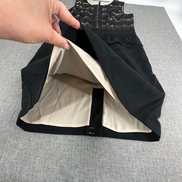 Ann Taylor LOFT‎ Evening Dress Sleeveless Round Neck Lace Detail Size 10 Black - Picture 6 of 13